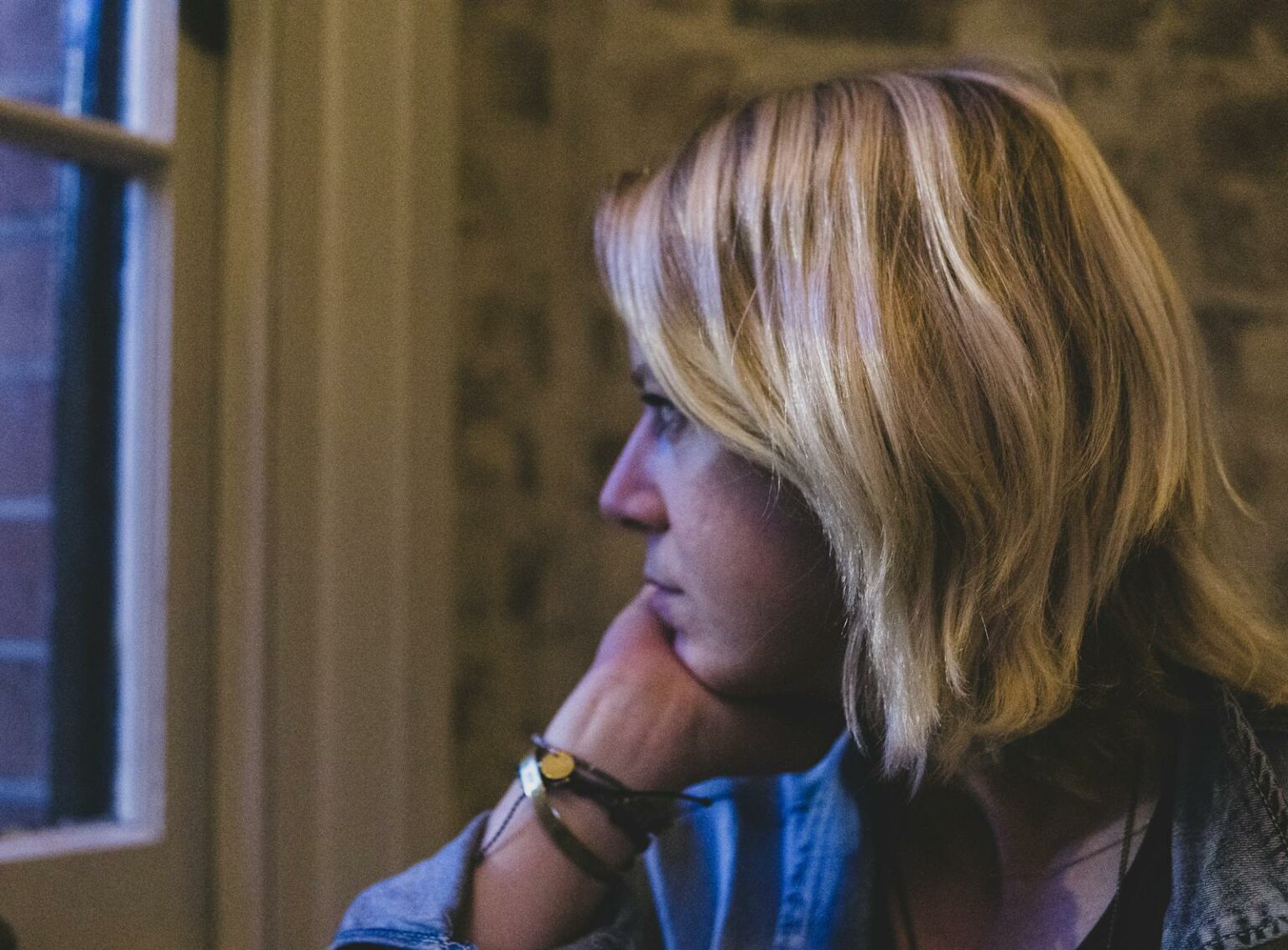 Woman Staring At Glass